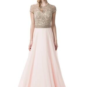 JVN by Jovani Elegant Pink and Gold Women's Dress Size 0‎